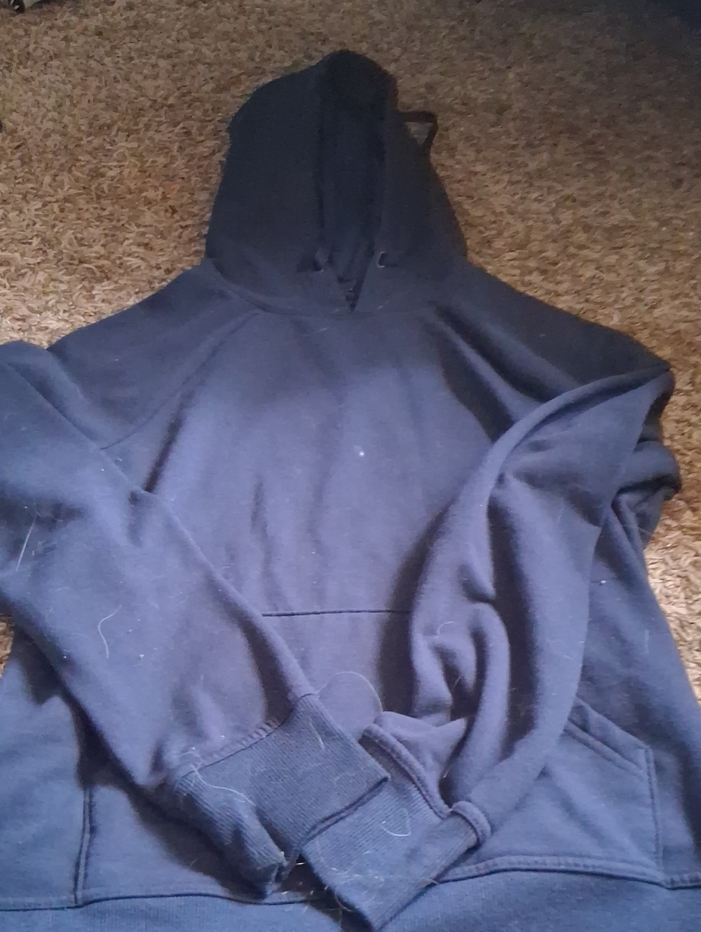 Athletic Works Black Hooded Pullover Sweatshirt - Men's